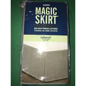 New MAGIC SKIRT - Tailored 15" Drop Length - Queen Size - Gray - Bed skirt, Home